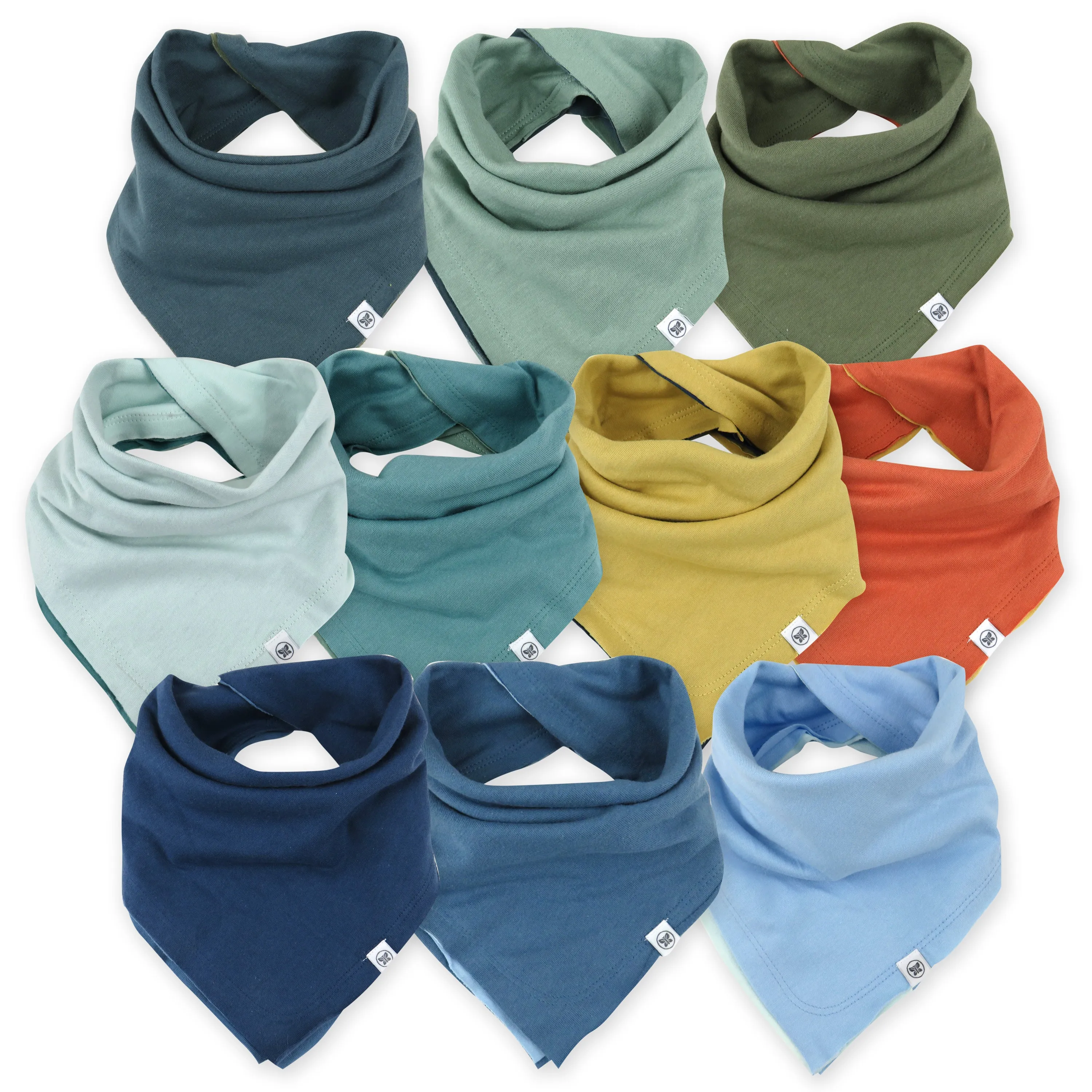 20-Pack Organic Cotton Short Sleeve Bodysuit & Bandana Bib Burp Cloth Bundle