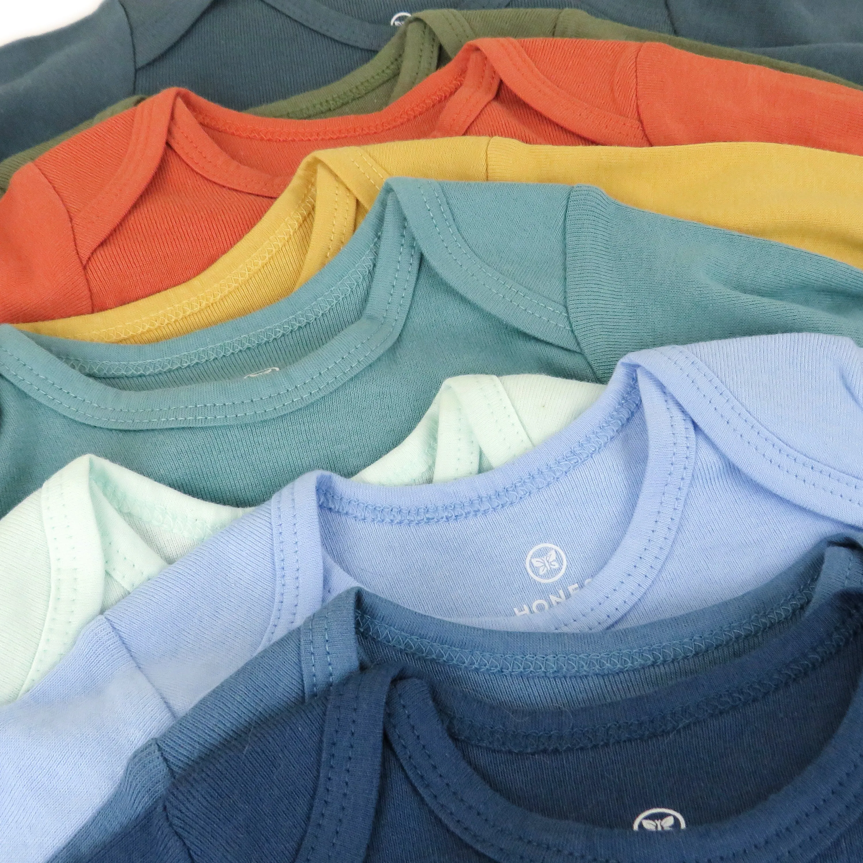 20-Pack Organic Cotton Short Sleeve Bodysuit & Bandana Bib Burp Cloth Bundle