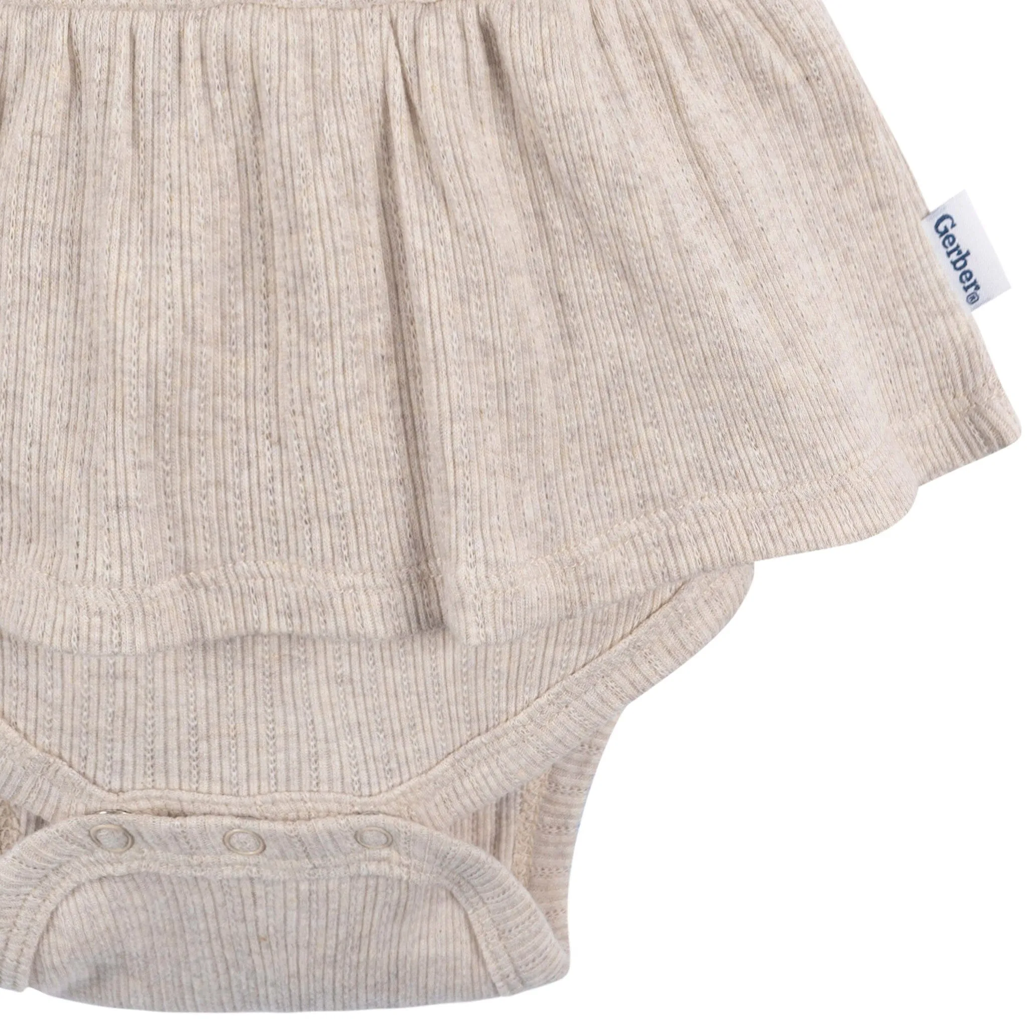 3-Pack Baby Girls Purple, Oatmeal, & Peach Sleeveless Skirted Onesies® Bodysuits