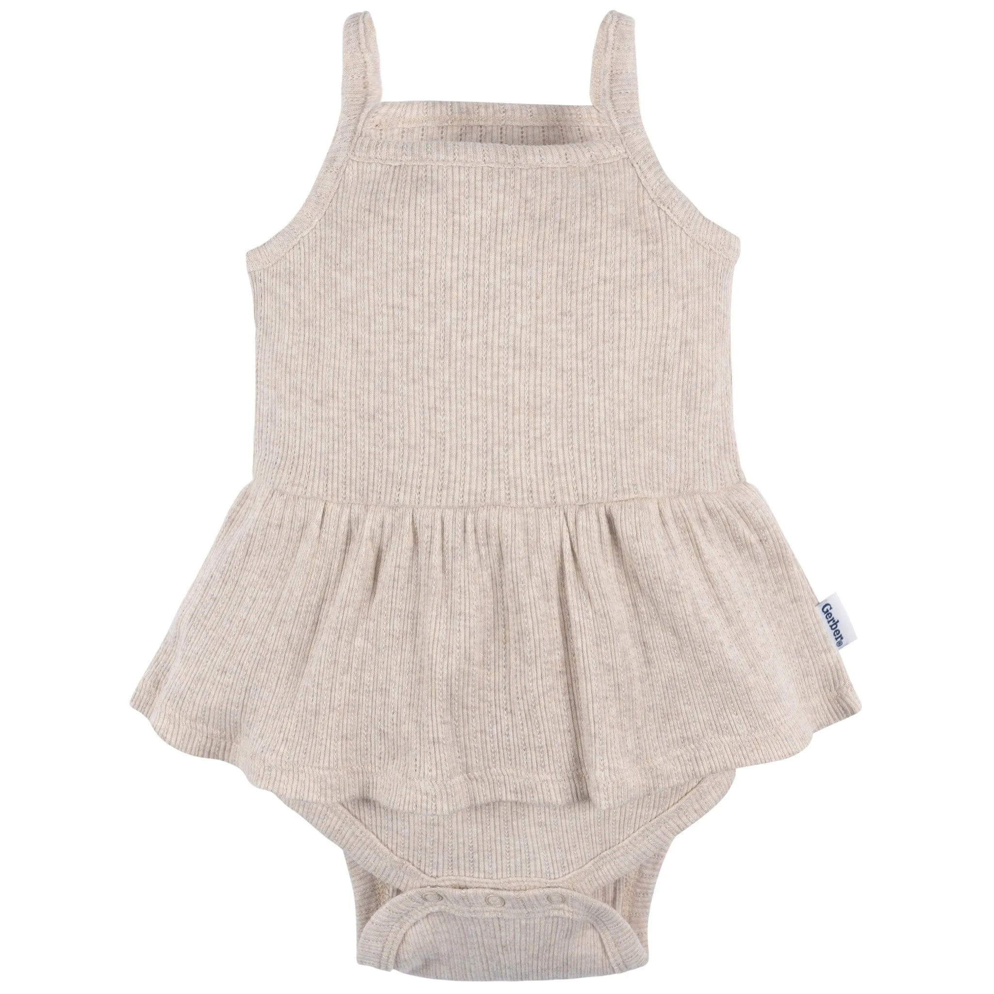 3-Pack Baby Girls Purple, Oatmeal, & Peach Sleeveless Skirted Onesies® Bodysuits