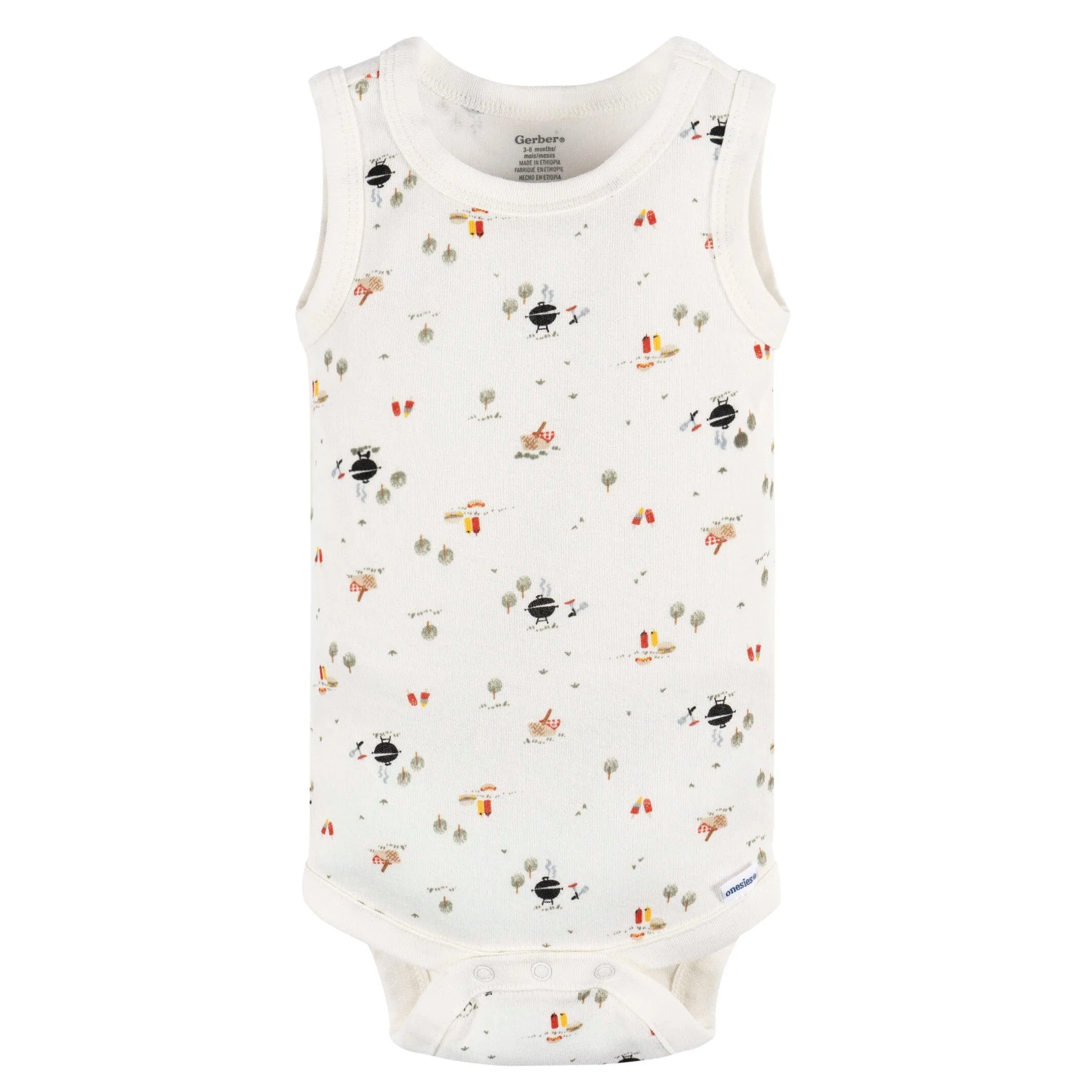 4-Pack Baby Boys Backyard BBQ Sleeveless Onesies® Bodysuits