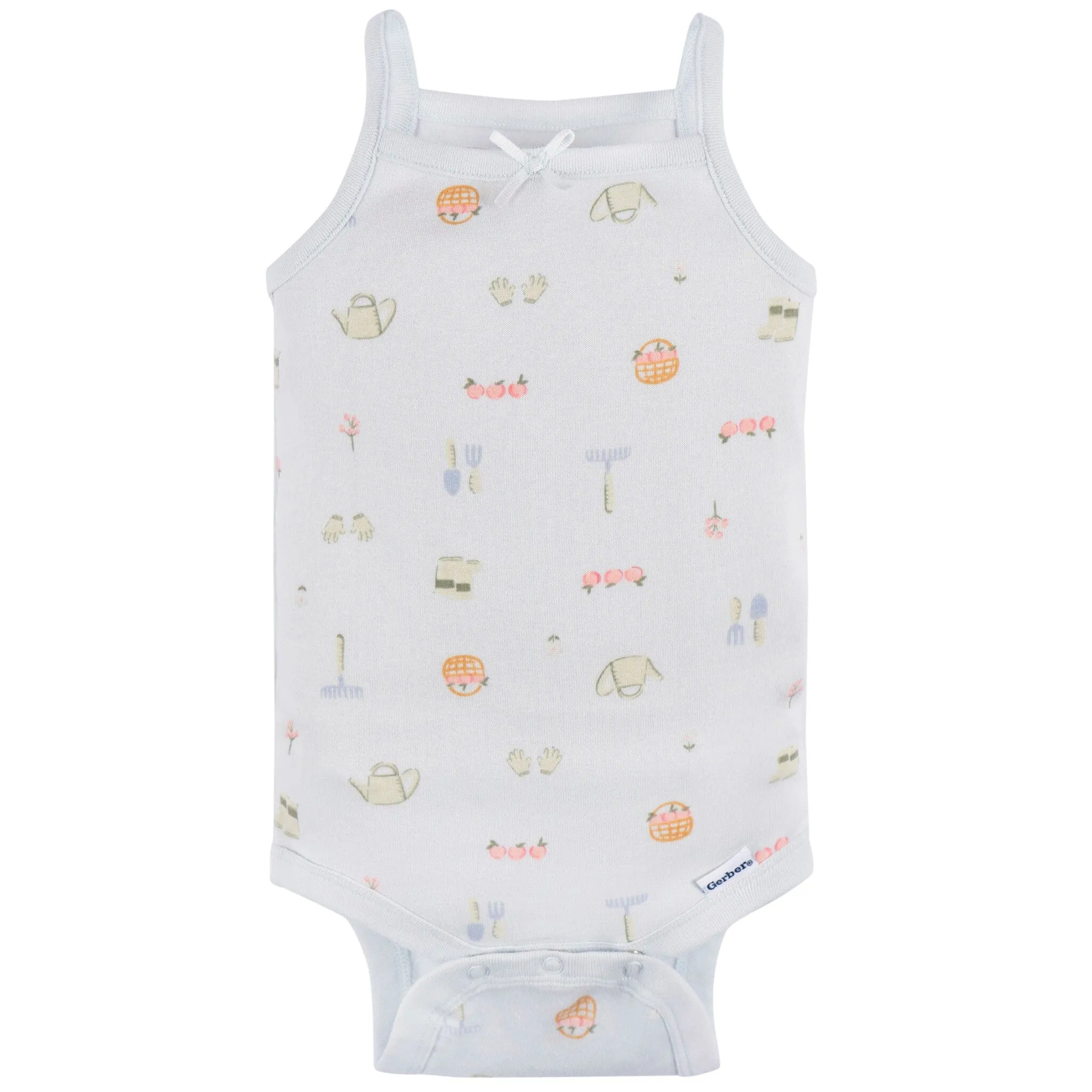 4-Pack Baby Girls White Floral Sleeveless Onesies® Bodysuits