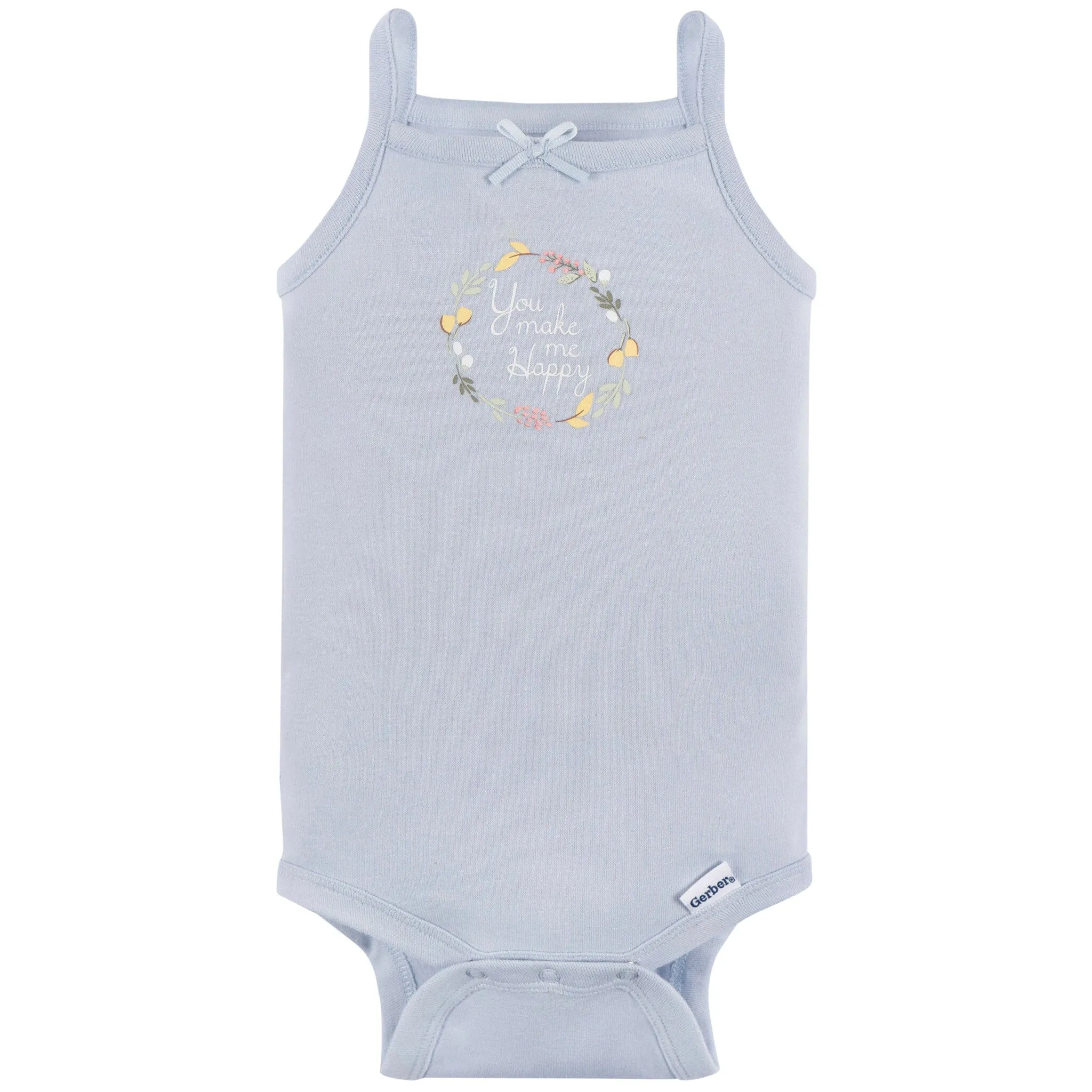 4-Pack Baby Girls White Floral Sleeveless Onesies® Bodysuits