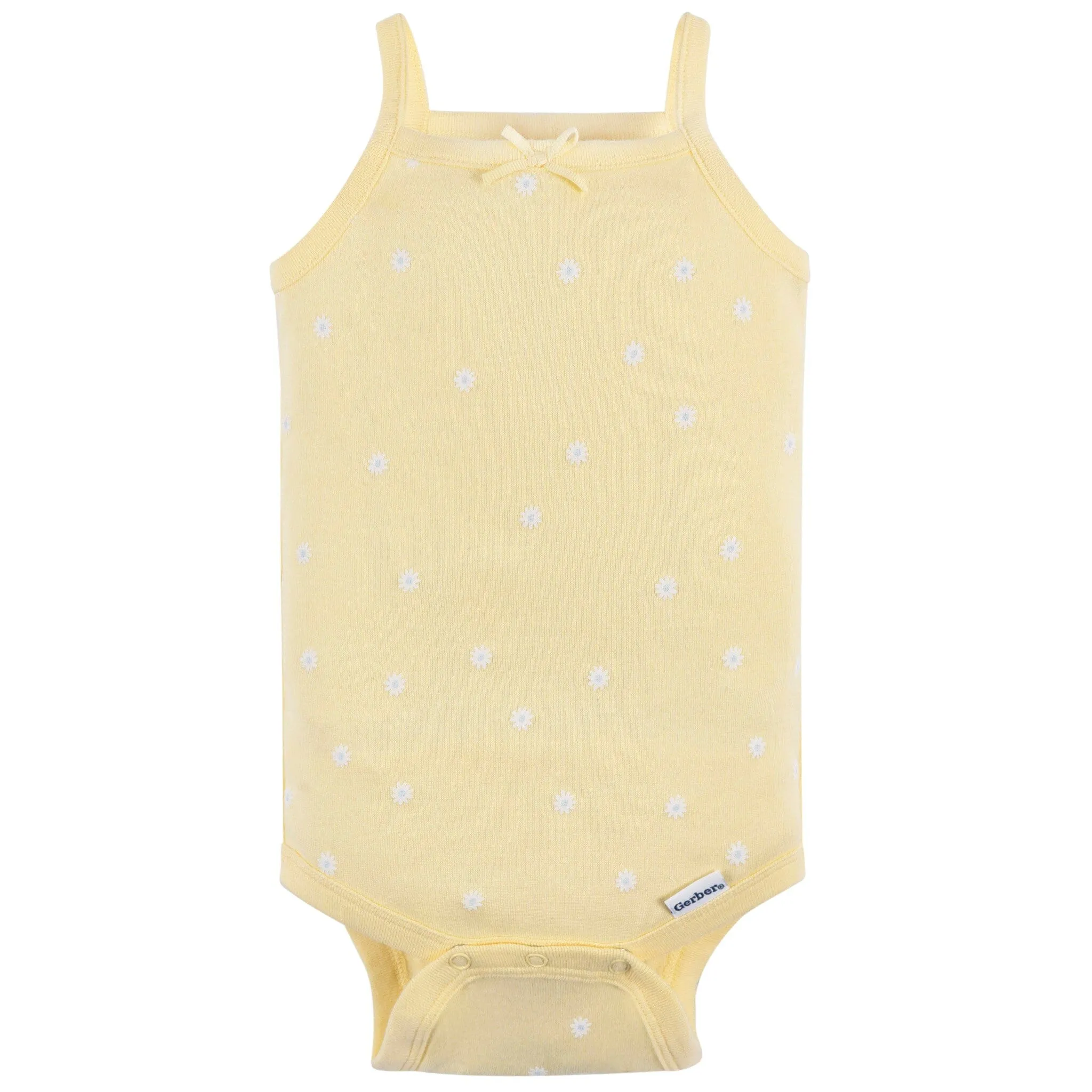4-Pack Baby Girls White Floral Sleeveless Onesies® Bodysuits