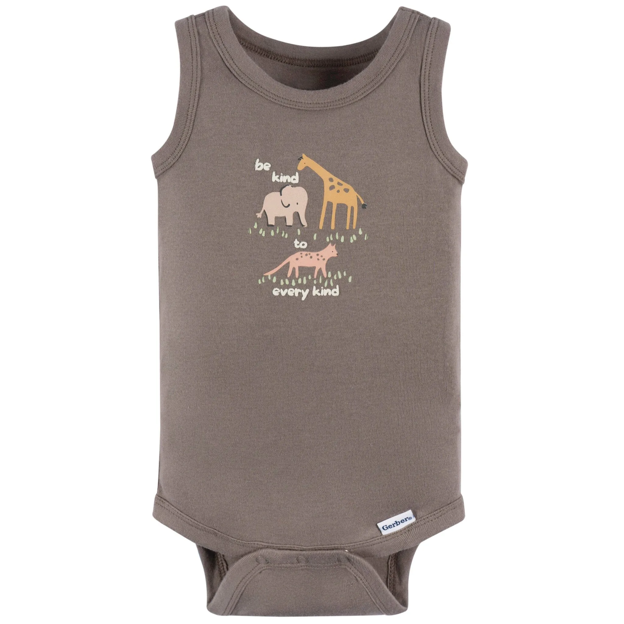 4-Pack Baby Neutral Ivory Safari Sleeveless Onesies® Bodysuits