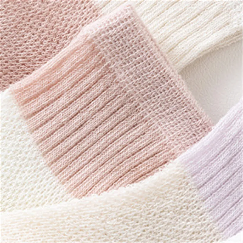 4 Pairs Baby Simple Splicing Soft Socks