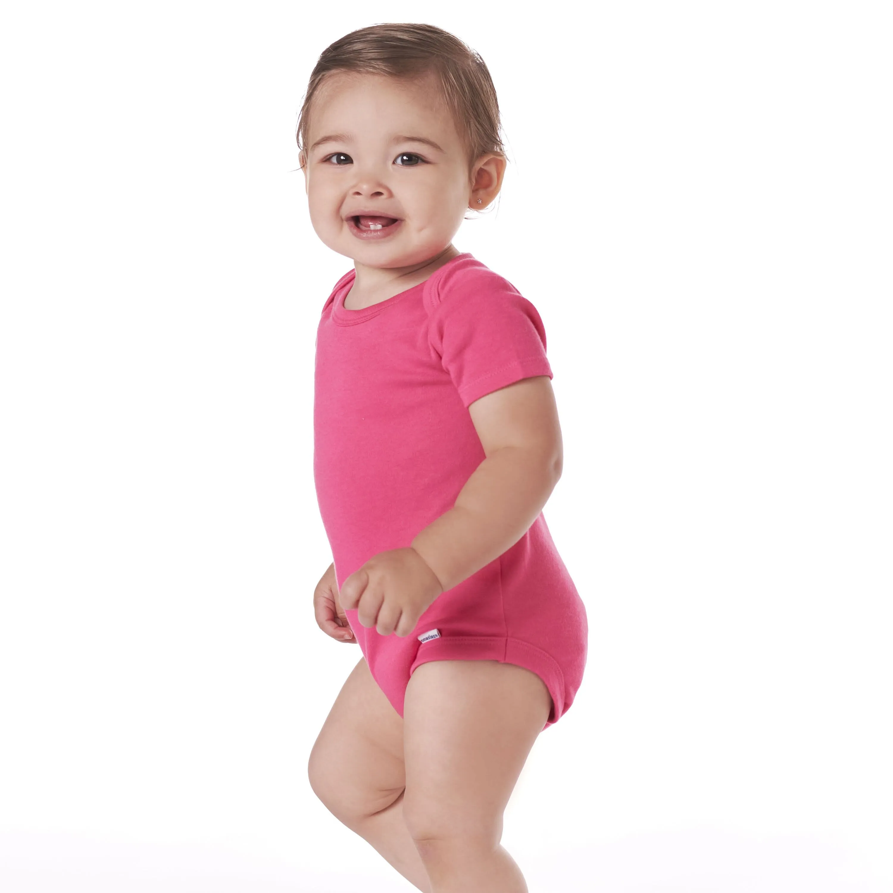 5-Pack Baby Hot Pink Premium Short Sleeve Onesies® Bodysuits