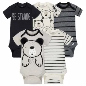 5-Pack Boys Bear Short Sleeve Onesies® Bodysuits