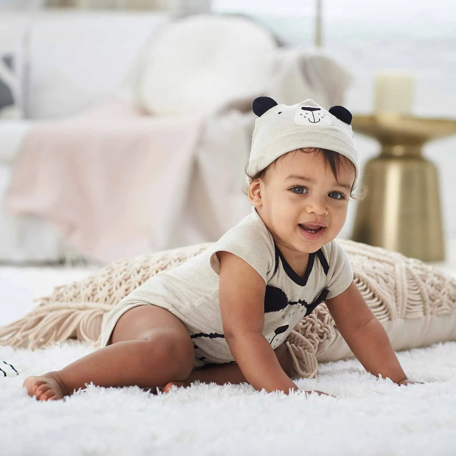 5-Pack Boys Bear Short Sleeve Onesies® Bodysuits