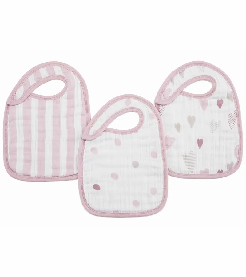 Aden & Anais 3-Pack Classic Snap Bibs - Heart Breaker