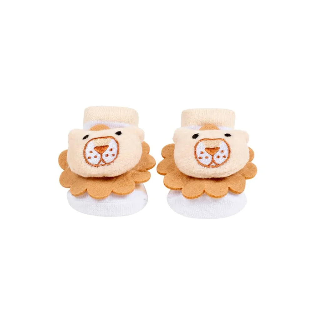 AFR Lion & Elephant Skin & Grey 2 Pairs Rattle Socks Box 12643