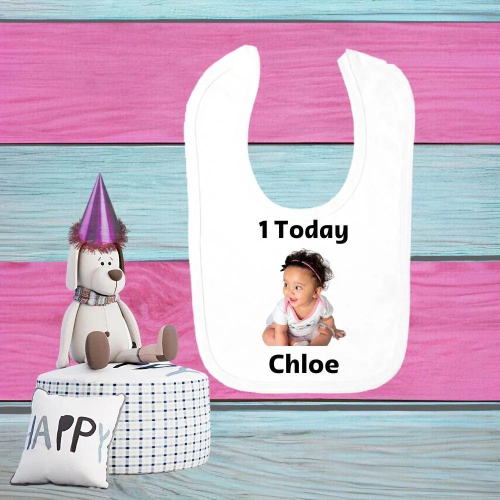 Baby Bib Printed With Any Photograph And Or Text, Perfect  Baby Gift