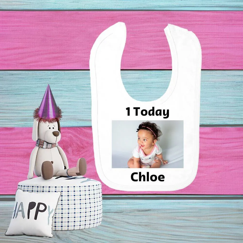 Baby Bib Printed With Any Photograph And Or Text, Perfect  Baby Gift