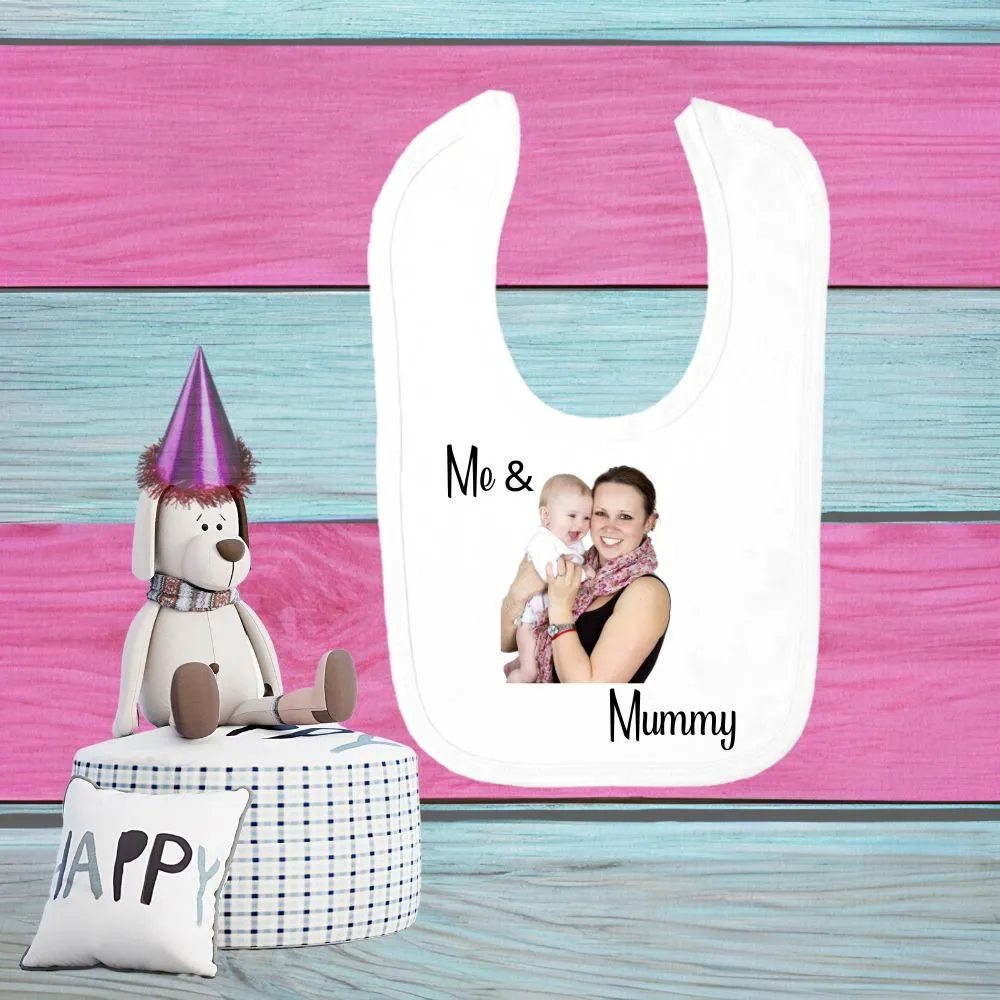 Baby Bib Printed With Any Photograph And Or Text, Perfect  Baby Gift