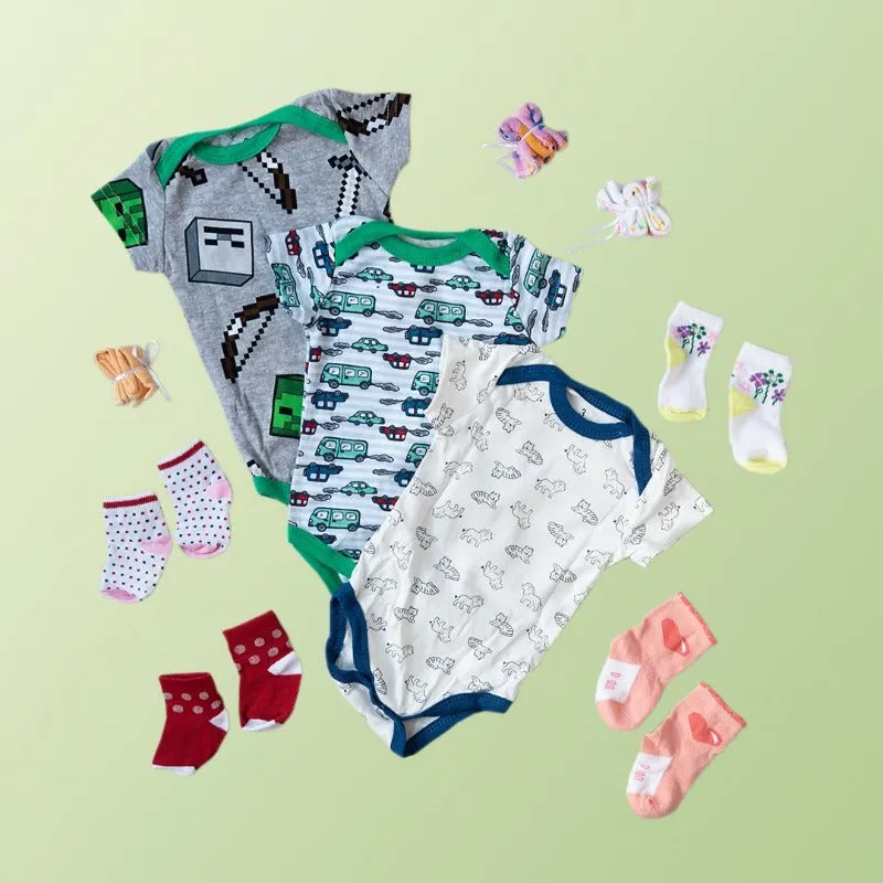 Baby Cars Print Romper Set - (Pack of 10)