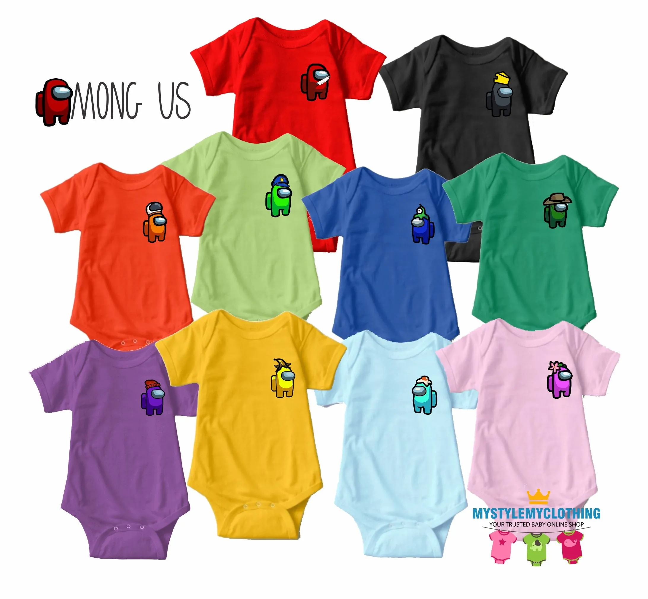 Baby Character Onesies - Among Us Green