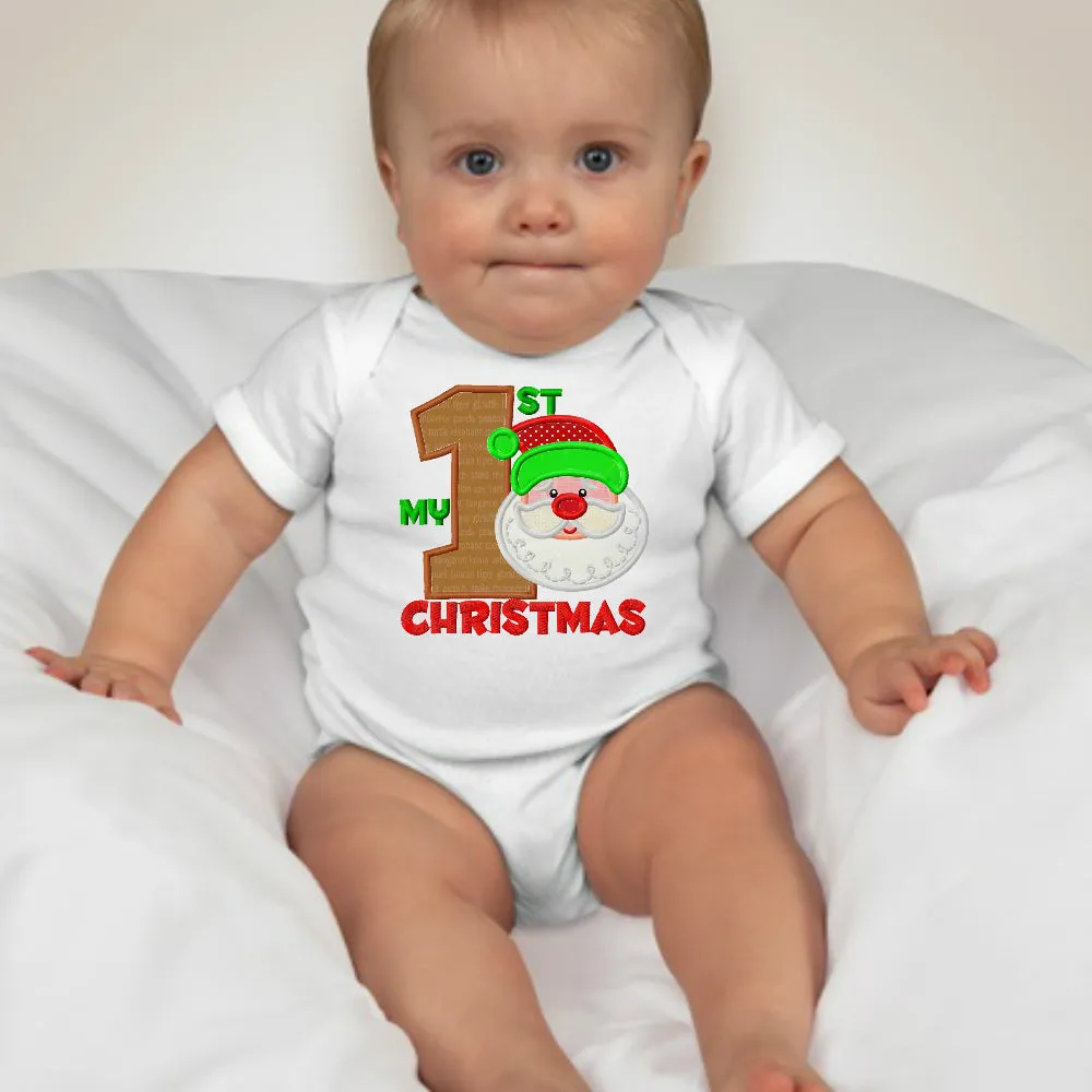 Baby Christmas Holiday Onesies - My 1st Christmas Santa