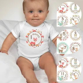 Baby Custom Monthly Onesies - Animals IV