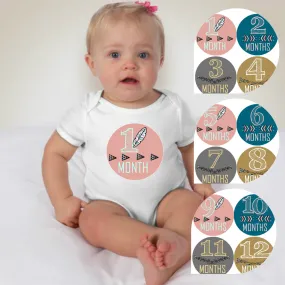 Baby Custom Monthly Onesies - Arrows Girls 2