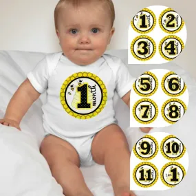 Baby Custom Monthly Onesies - Bee