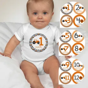 Baby Custom Monthly Onesies - Construction Truck I