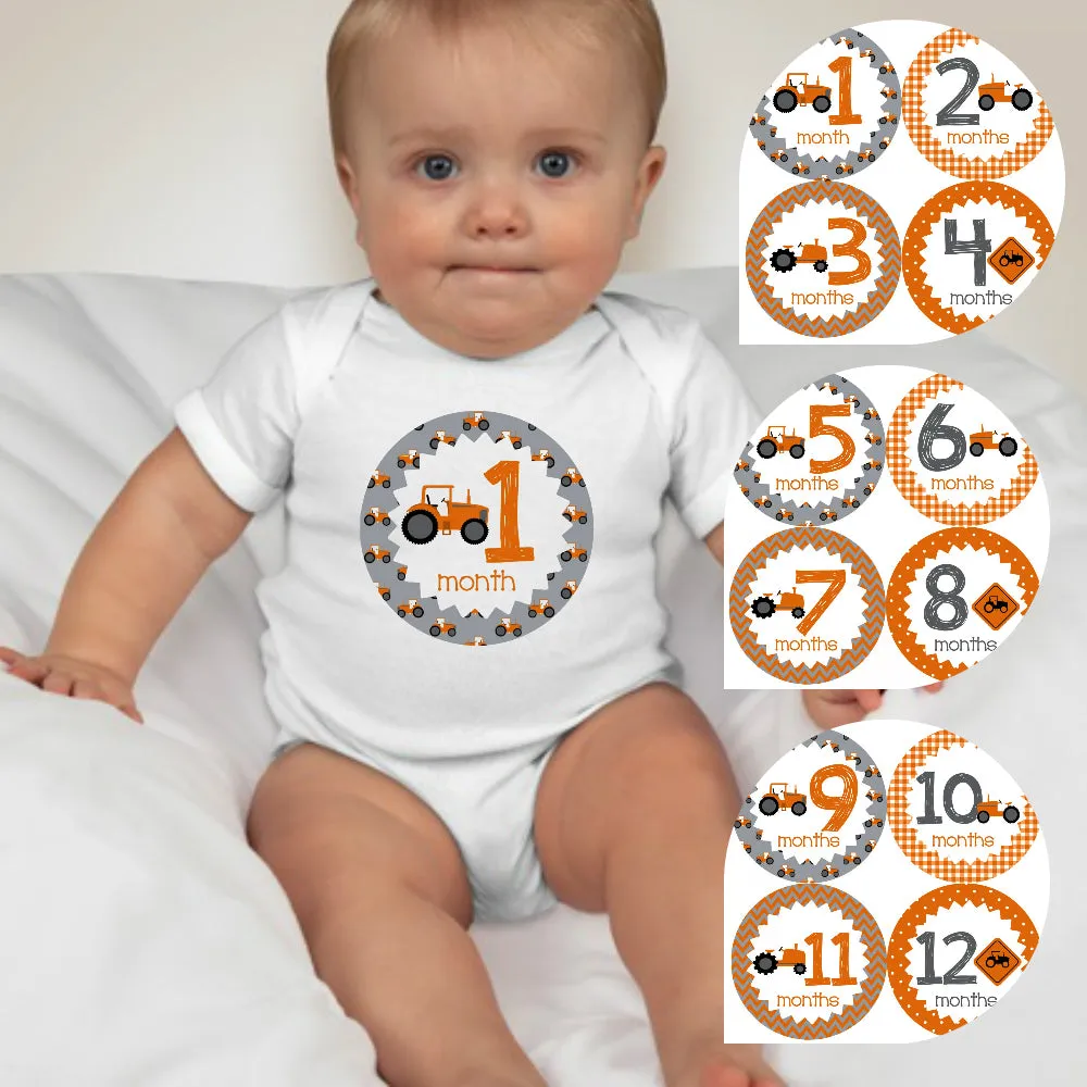Baby Custom Monthly Onesies - Construction Truck I
