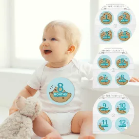 Baby Custom Monthly Onesies - Cookies Blue