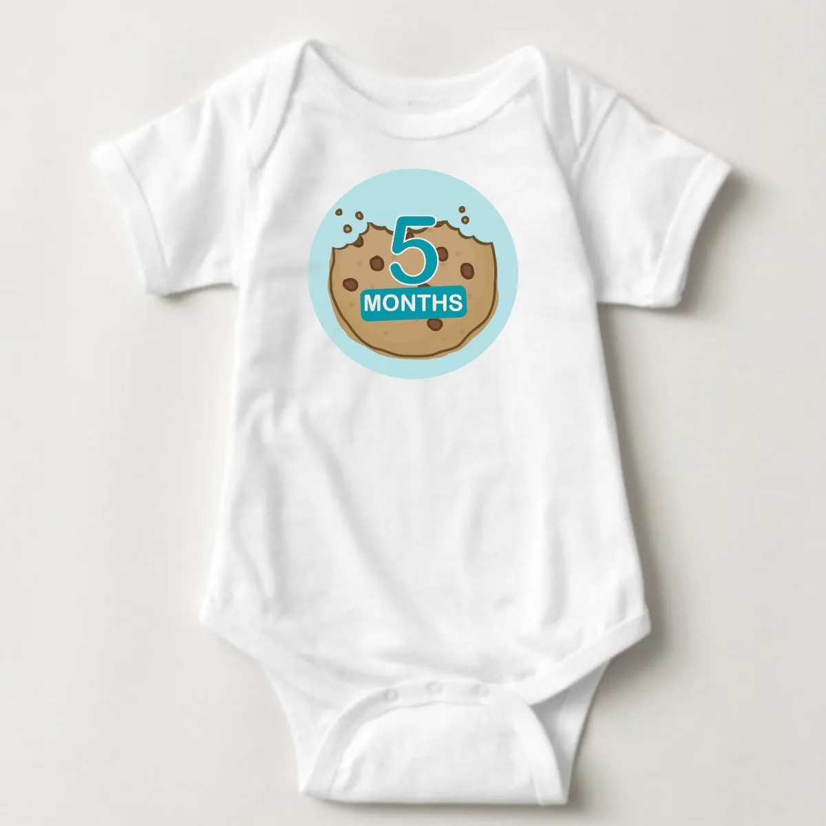 Baby Custom Monthly Onesies - Cookies Blue