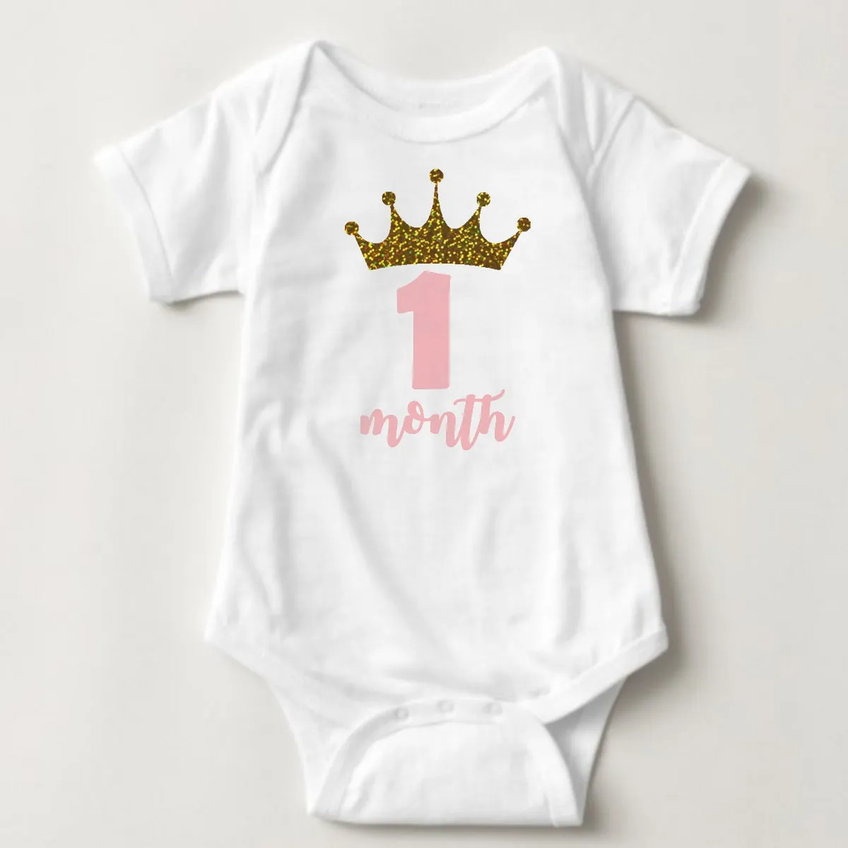 Baby Custom Monthly Onesies - Crown Princess