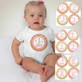 Baby Custom Monthly Onesies - Gold Chevron