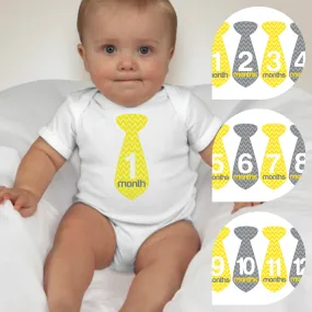 Baby Custom Monthly Onesies - Necktie Nautical YG