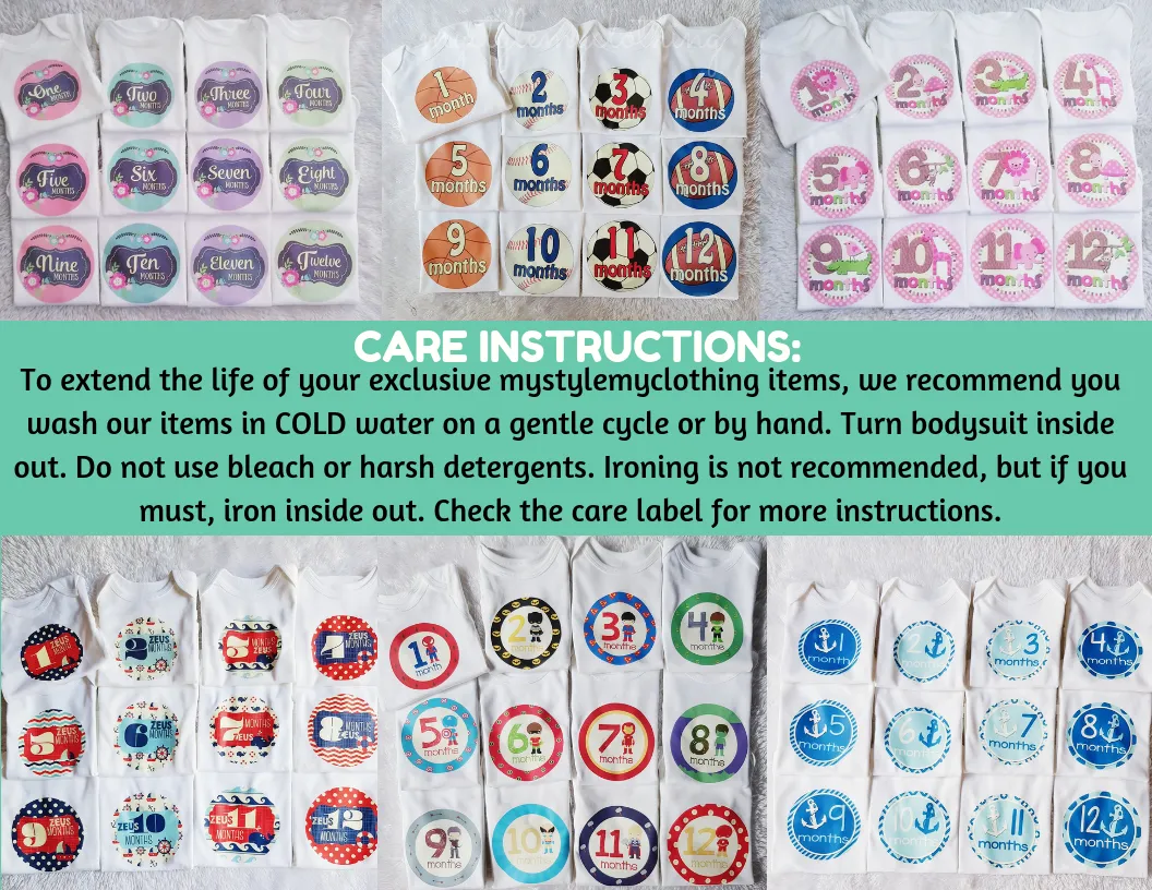 Baby Custom Monthly Onesies - Patterns 7