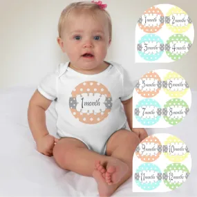 Baby Custom Monthly Onesies - Polkas