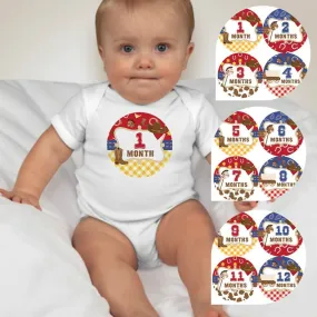 Baby Custom Monthly Onesies - Rodeo Cowboy