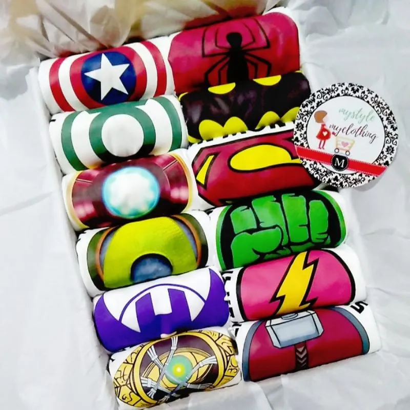 Baby Custom Monthly Onesies - Superheroes Collection