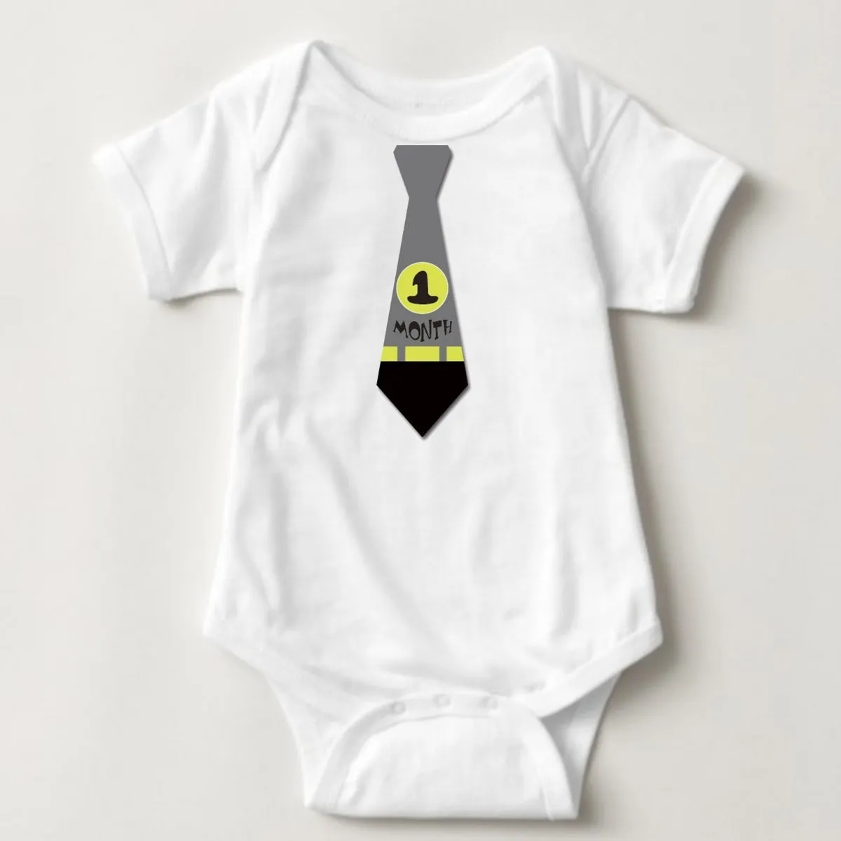 Baby Custom Monthly Onesies - Superheroes Necktie