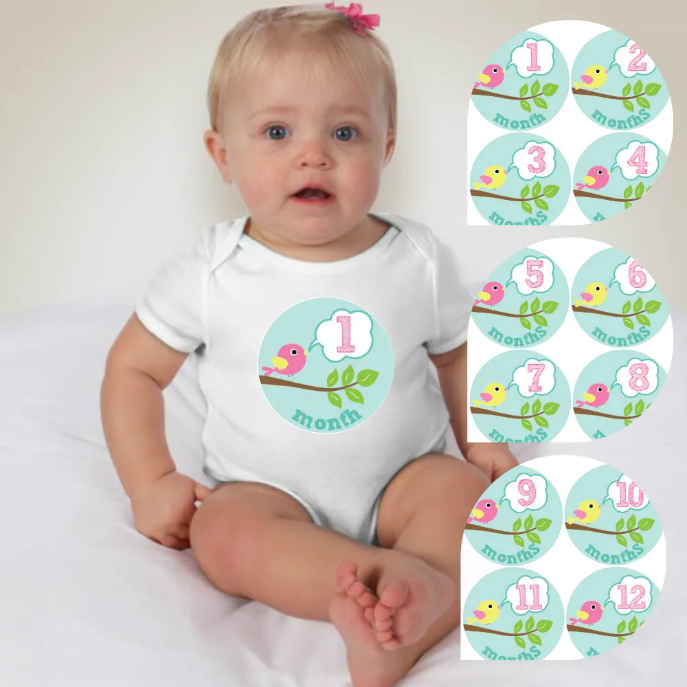 Baby Custom Monthly Onesies - Tweety Birds