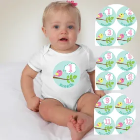 Baby Custom Monthly Onesies - Tweety Birds