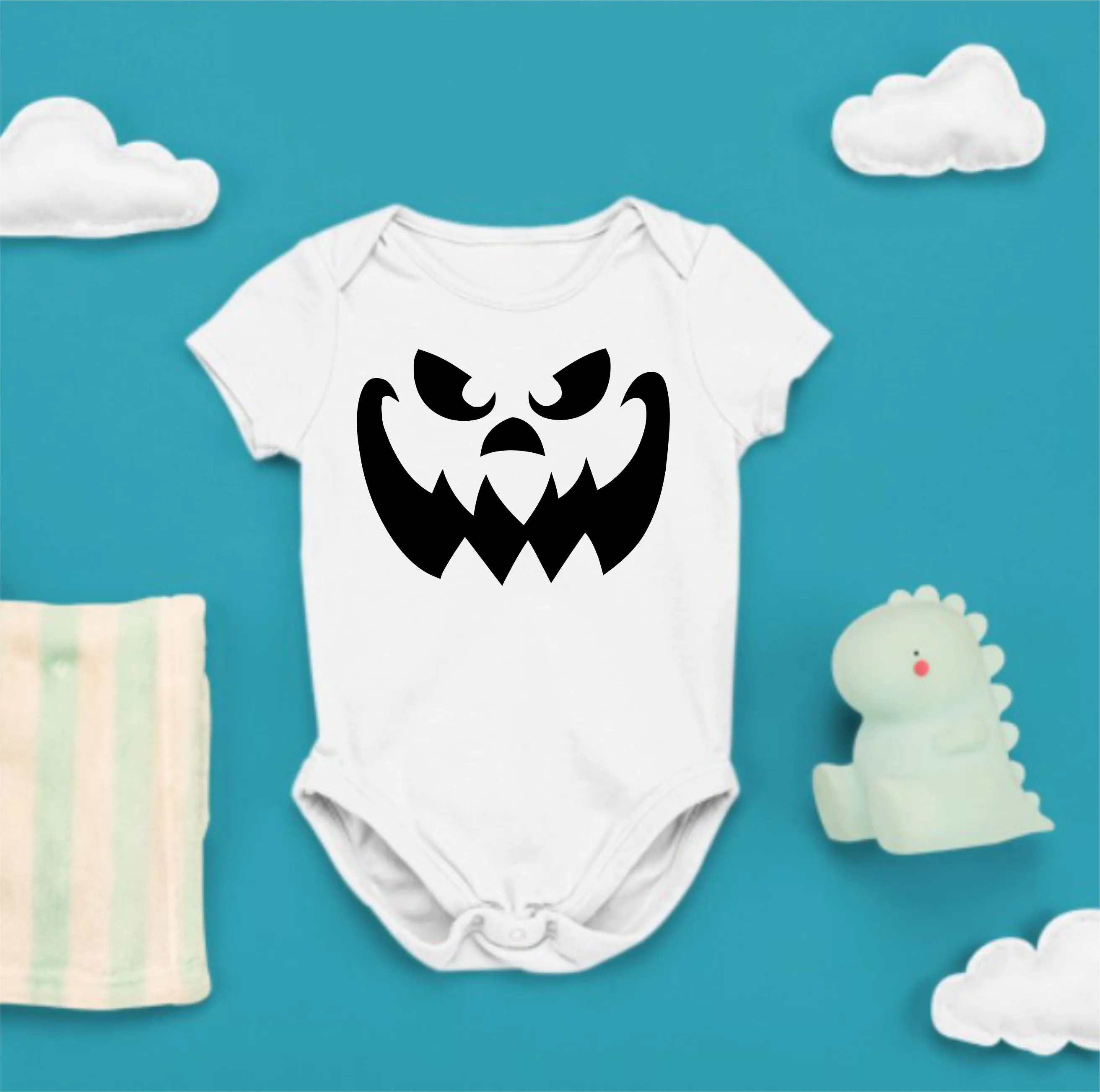 Baby Halloween Onesies - Monster Spooky Face
