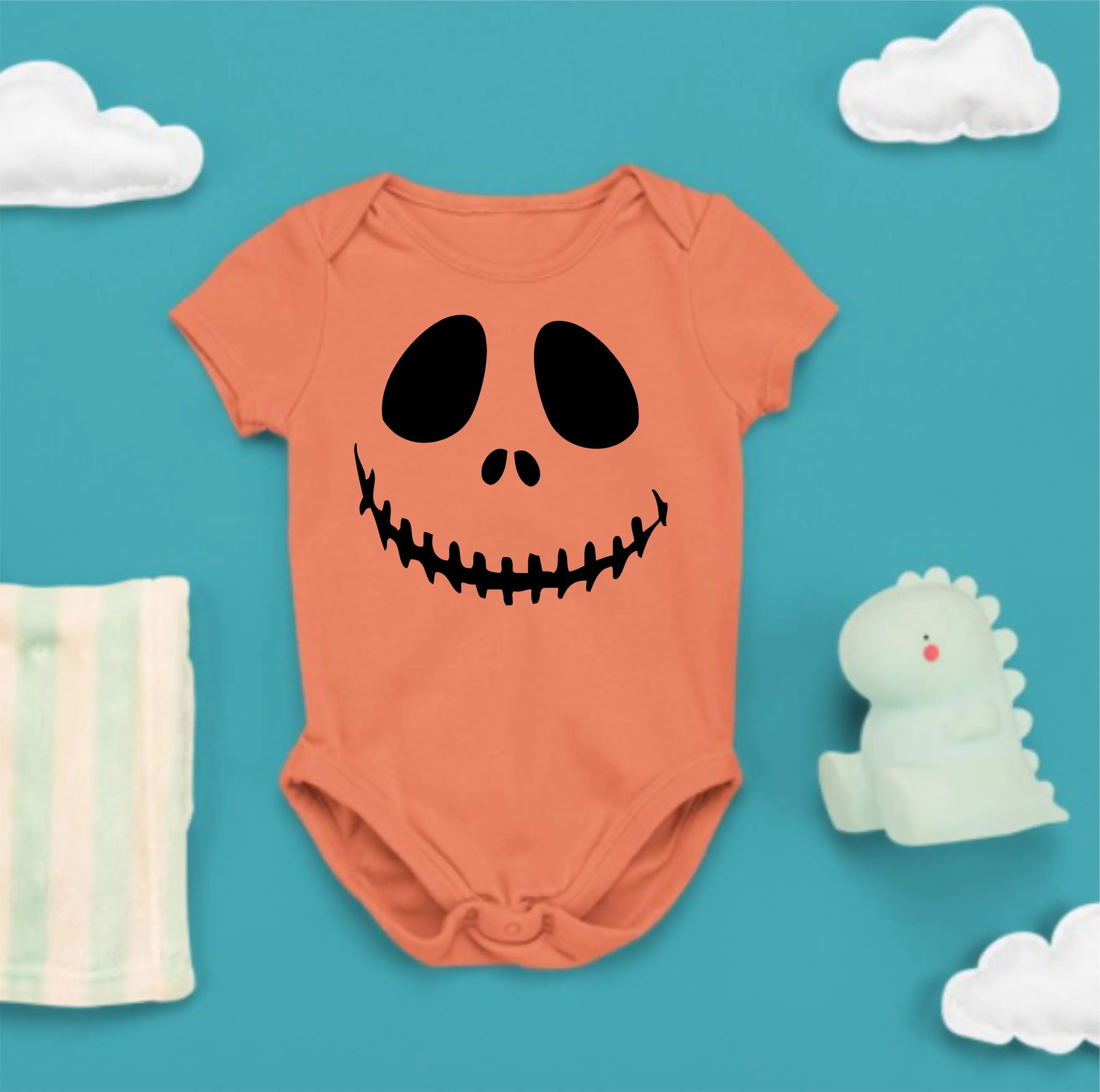 Baby Halloween Onesies - Scary Smiling Skeleton