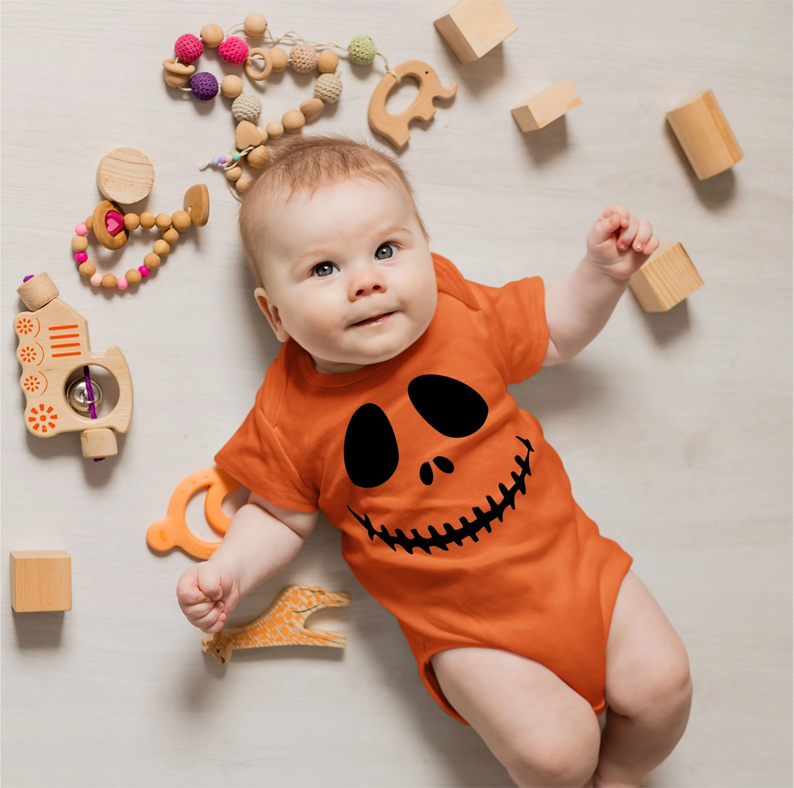 Baby Halloween Onesies - Scary Smiling Skeleton