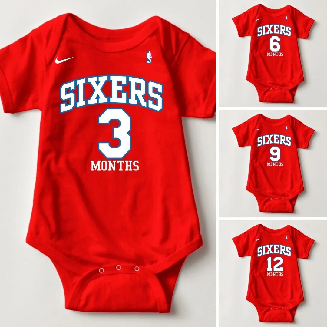 Baby Monthly Onesies - Basketball Jersey Philadelphia 76ers