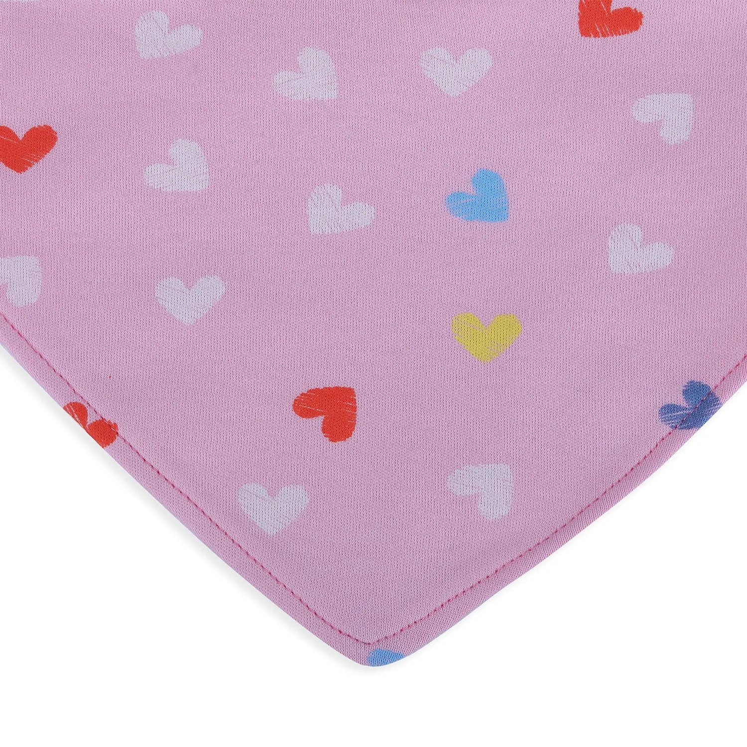 Baby Moo Bunny Chasing Rainbow  Cotton 3 Pack Bandana Bibs - Pink