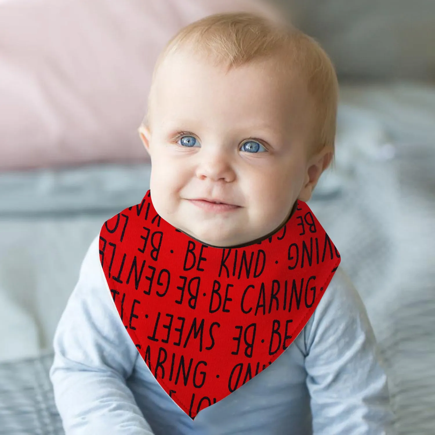 Baby Moo Cute Since Day 1 Cotton 3 Pack Bandana Bibs - Red