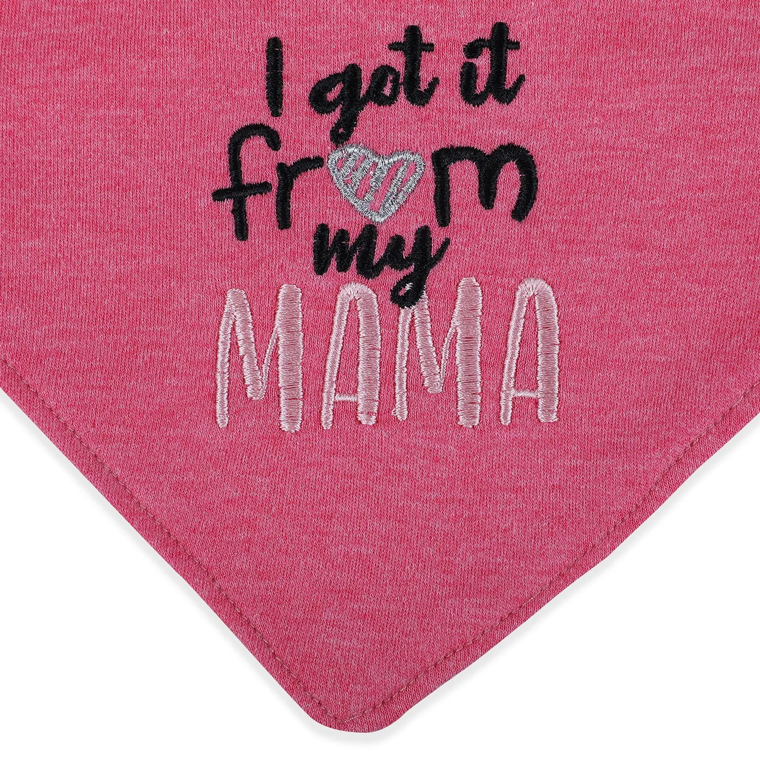 Baby Moo I Got It From My Mama Cotton 3 Pack Bandana Bibs - Pink