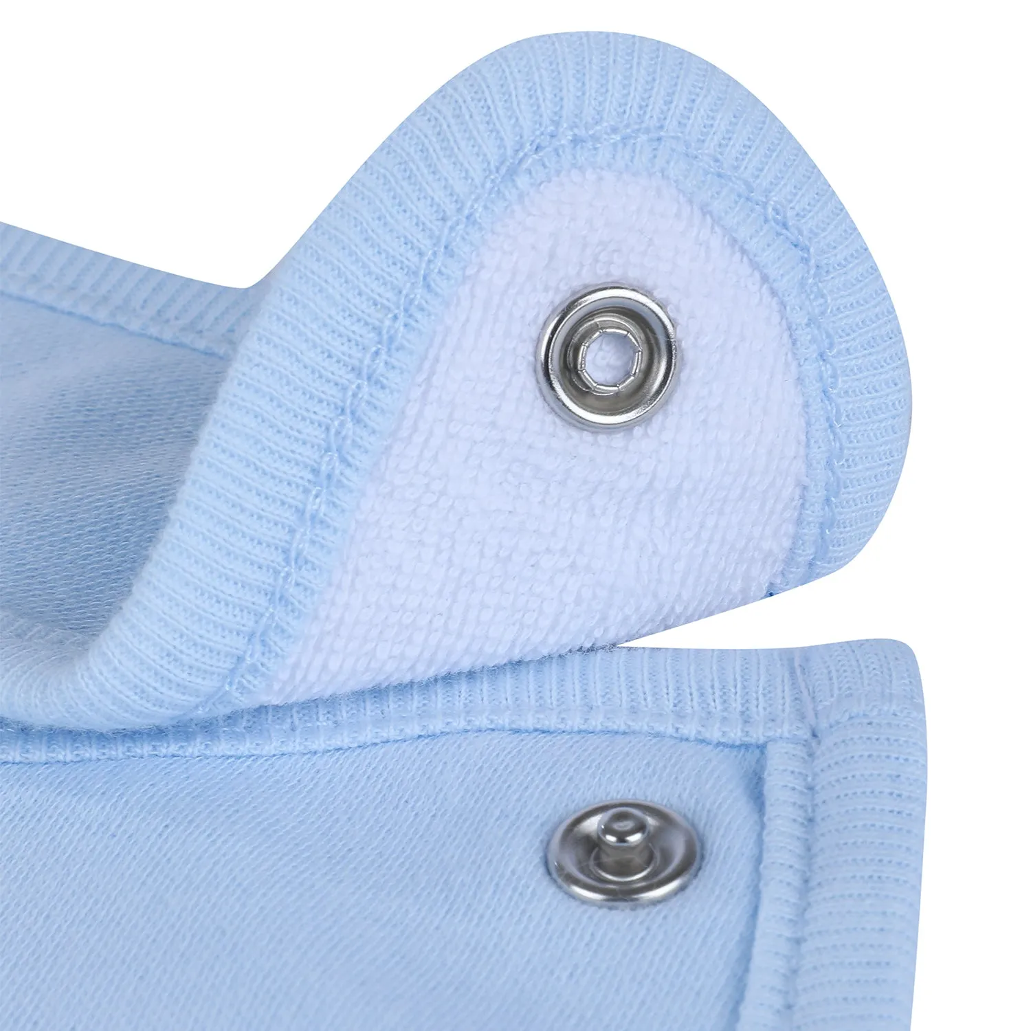 Baby Moo Two Friends Cotton 2 Pack Buttoned Feeding Bibs - Blue