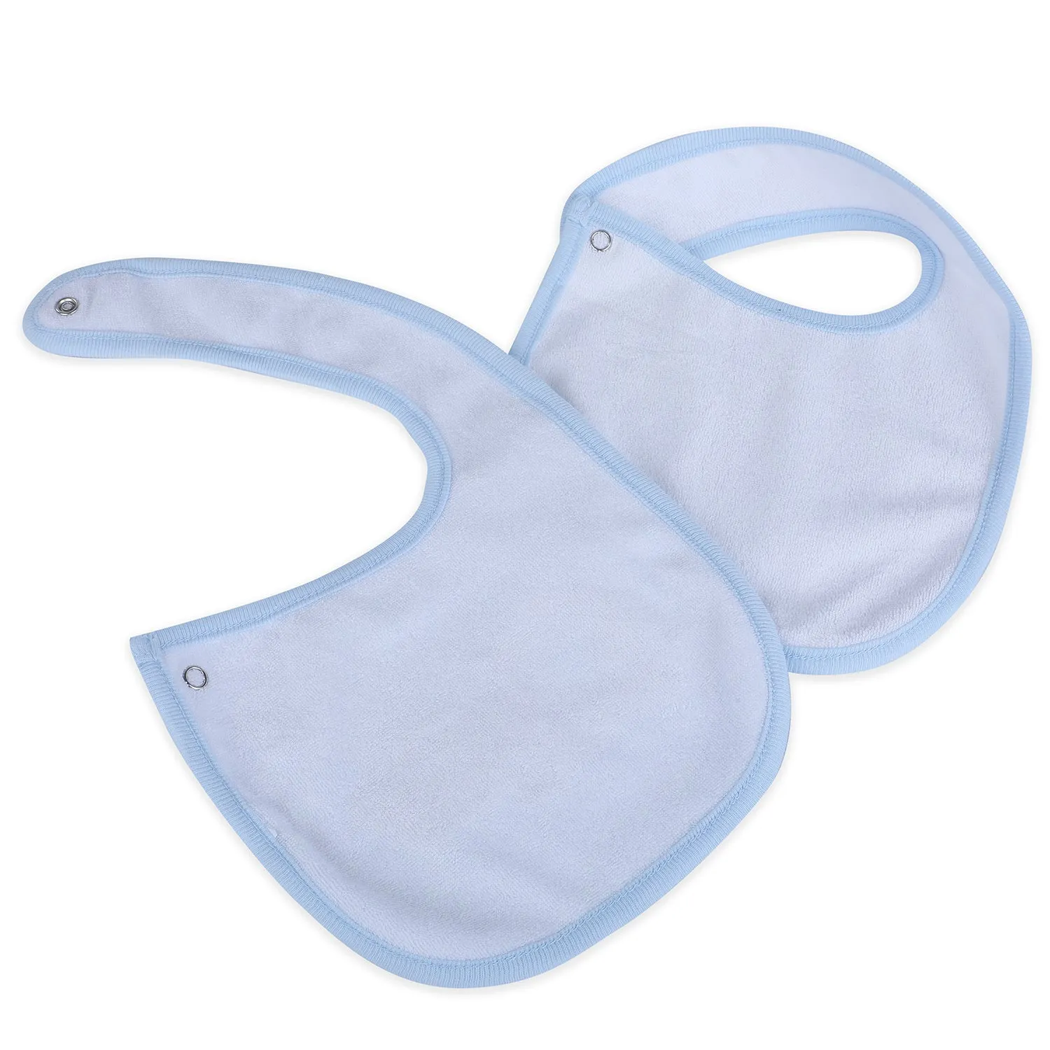 Baby Moo Two Friends Cotton 2 Pack Buttoned Feeding Bibs - Blue