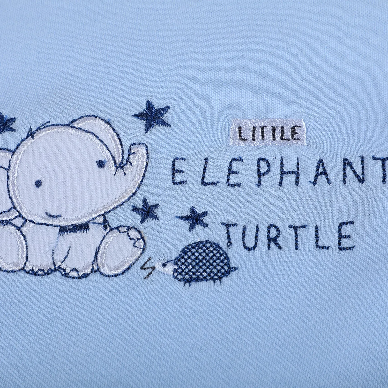 Baby Moo Two Friends Cotton 2 Pack Buttoned Feeding Bibs - Blue