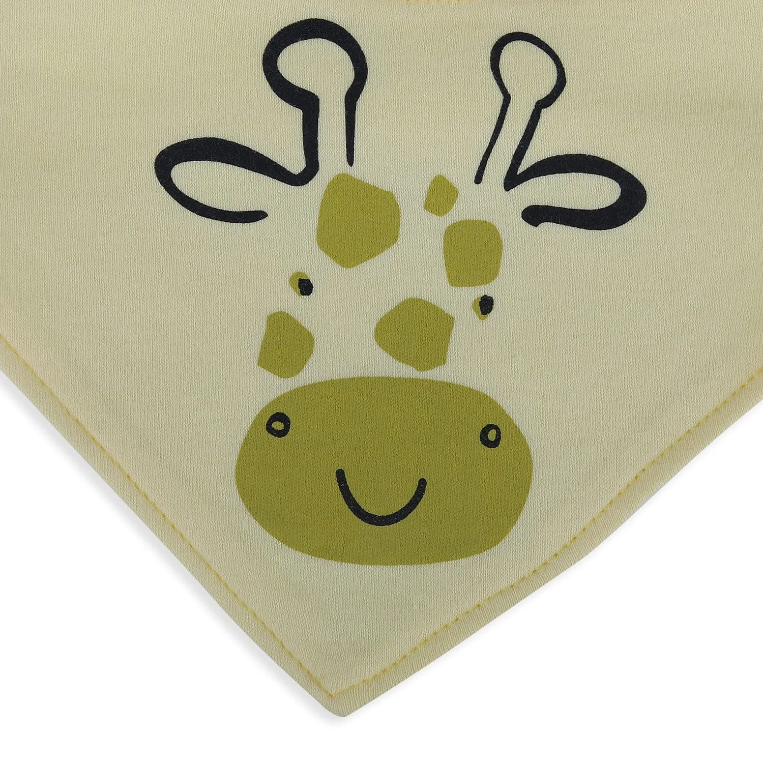 Baby Moo Zoo Animals Cotton 3 Pack Bandana Bibs - Multicolour