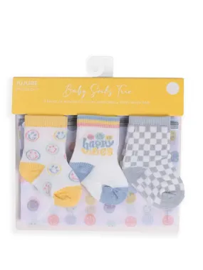 Baby Socks Trio Happy Vibes